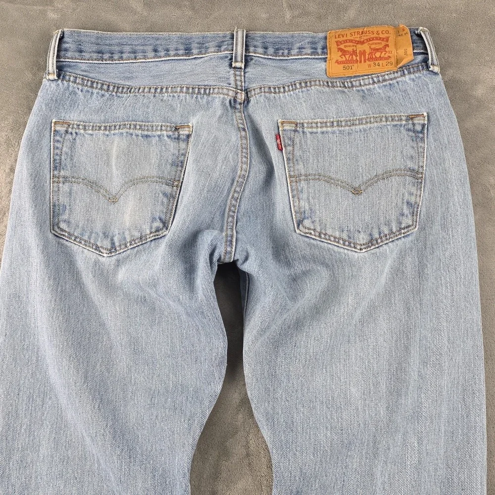 Levi's 501 Button Fly Light Wash 34x29 MSR 3427